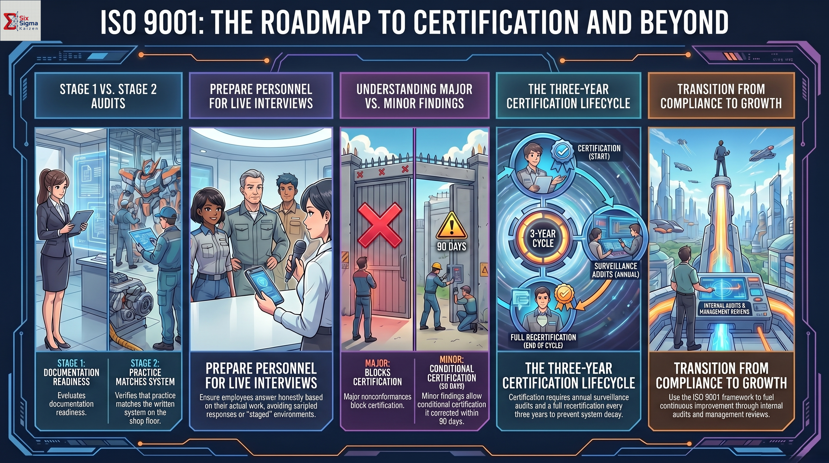 ISO 9001 certification audit preparation and life after visual summary