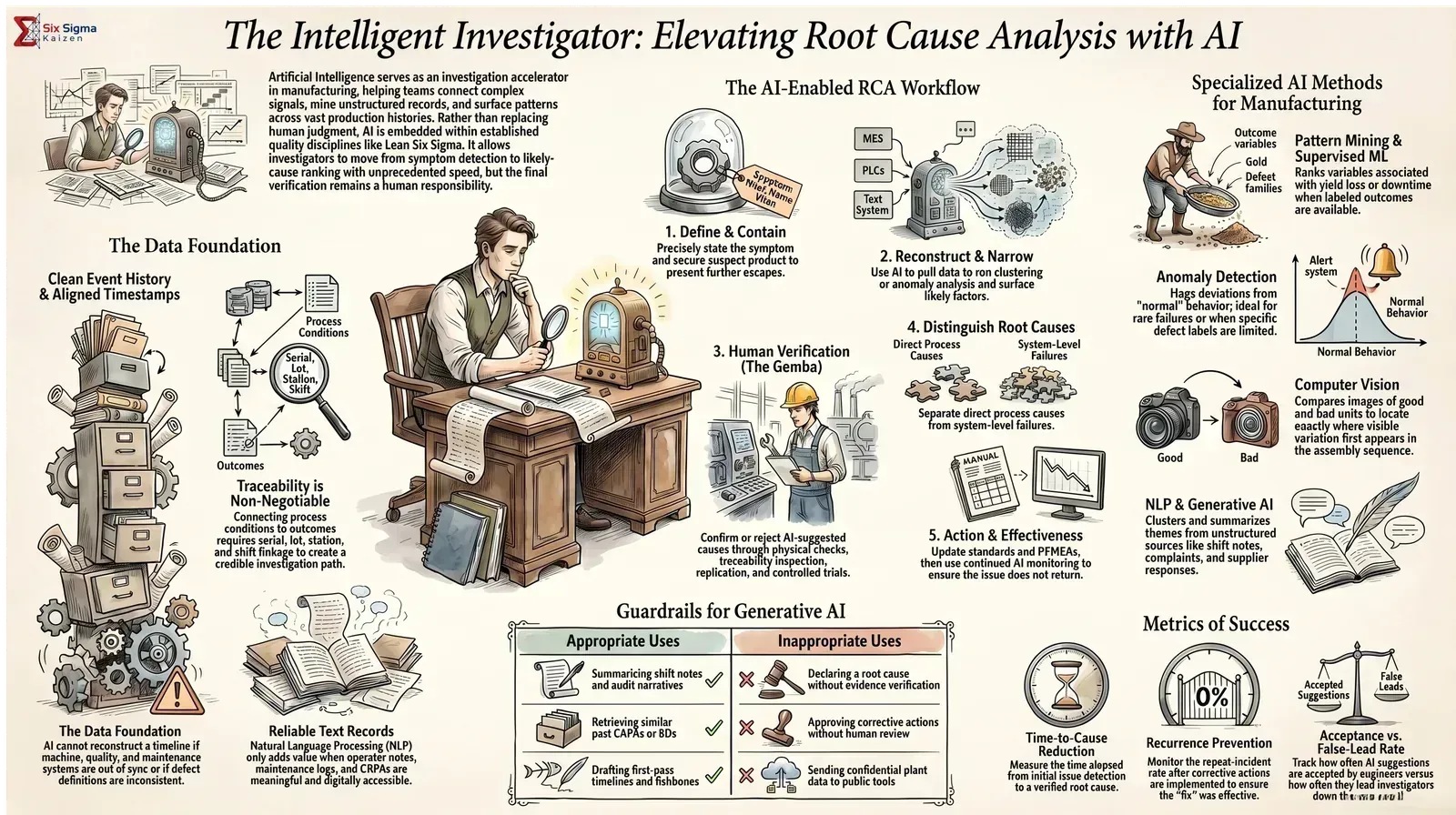 AI root cause analysis manufacturing infographic thumbnail