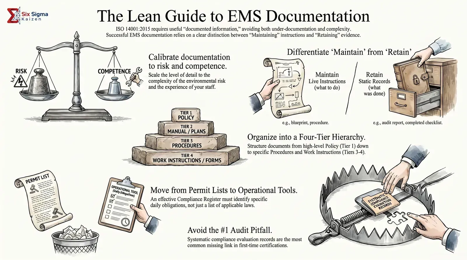 ISO 14001 EMS documentation development visual summary