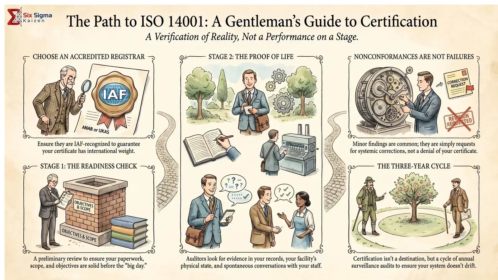 ISO 14001 EMS certification preparation visual summary