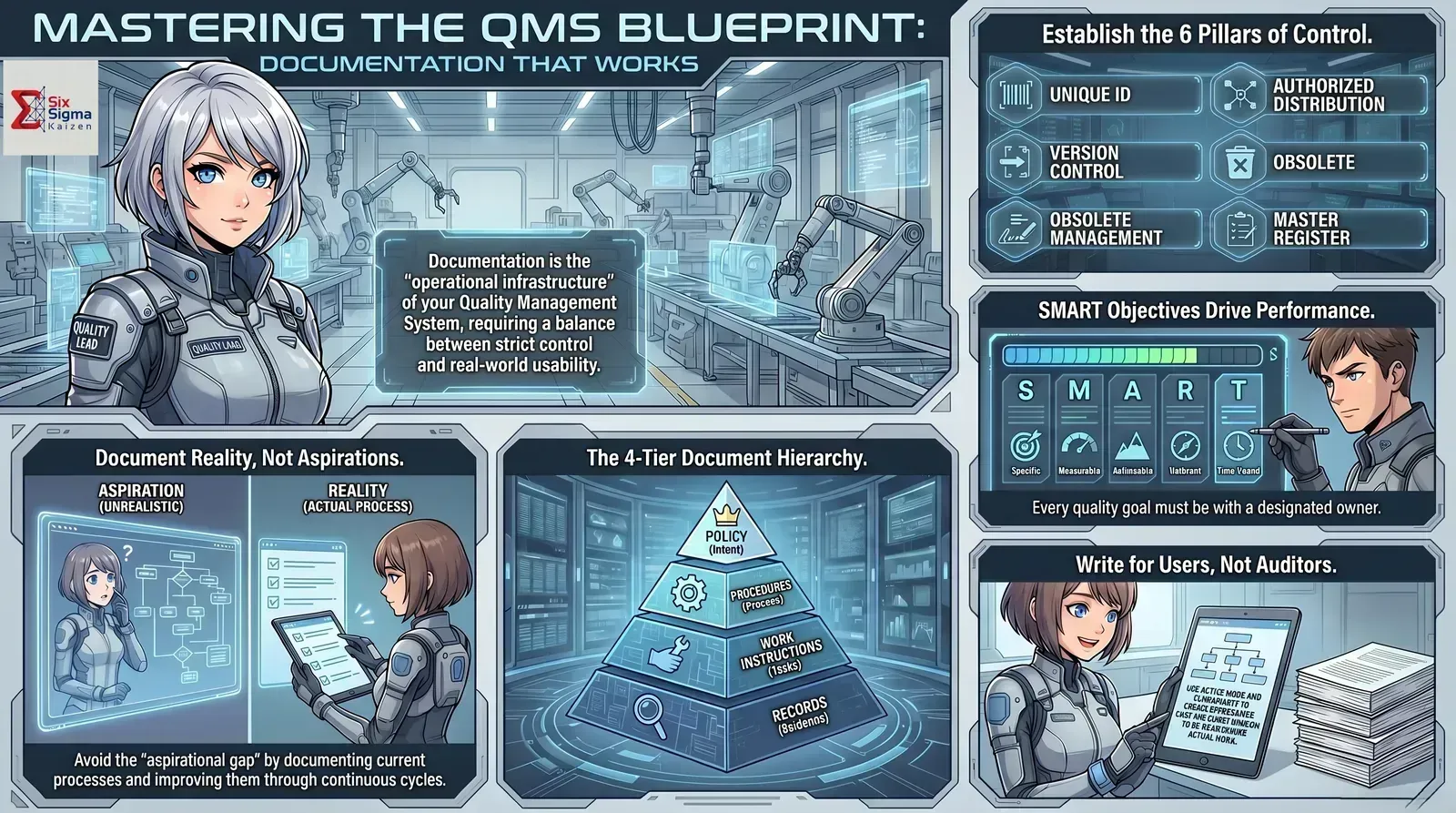 ISO 9001 documentation development QMS blueprint visual