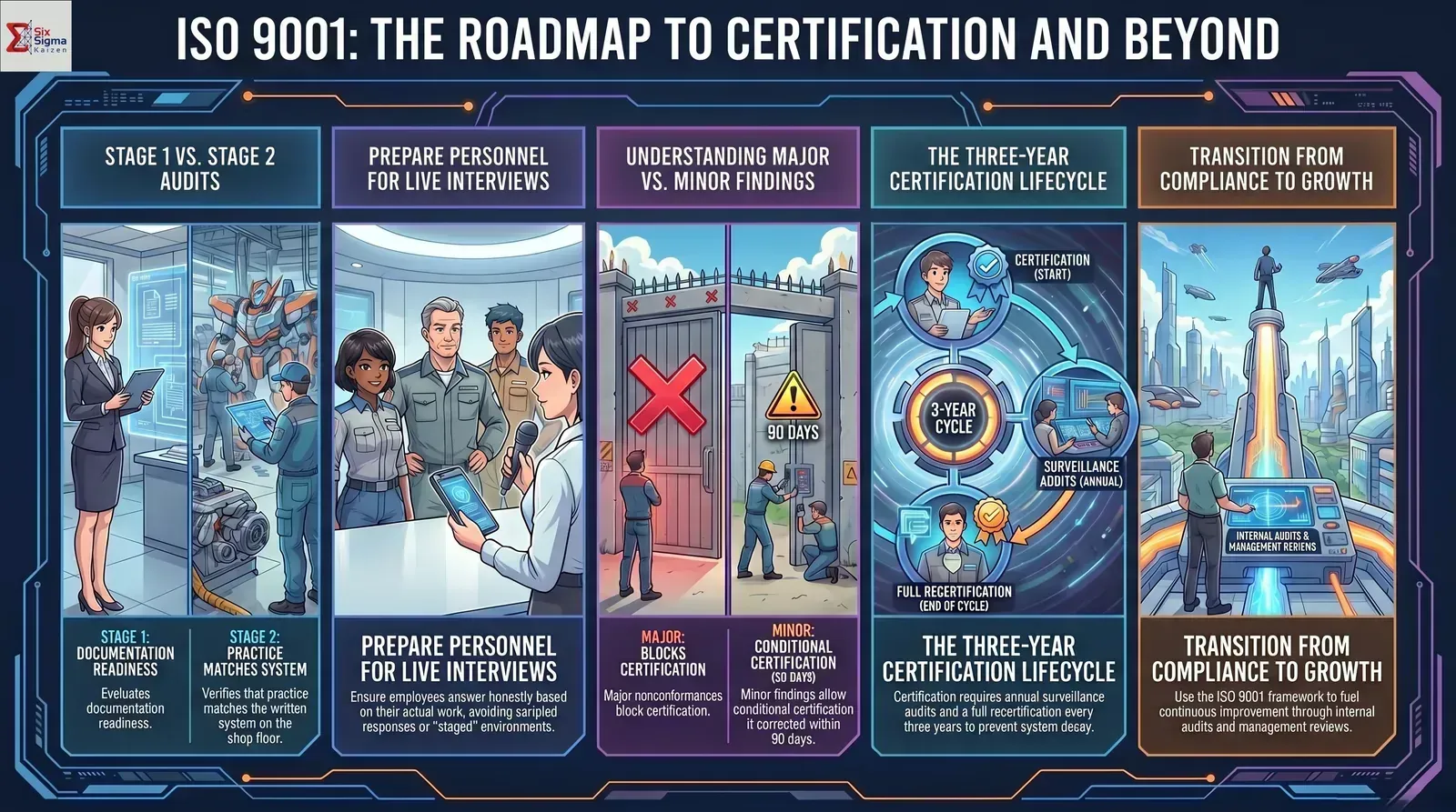 ISO 9001 certification audit preparation and life after visual summary