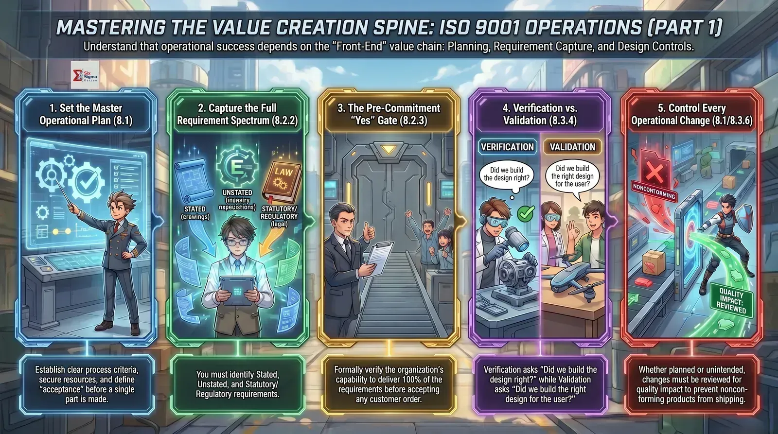 ISO 9001 Clause 8 Part 1 visual summary