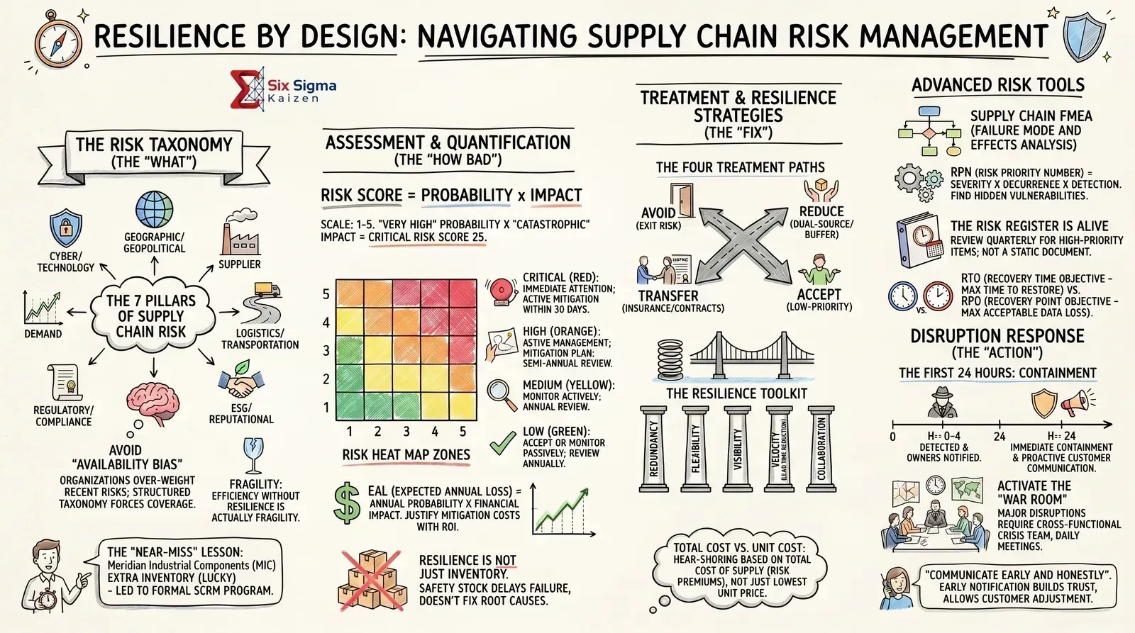 Supply chain risk management resilience blueprint infographic